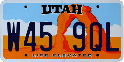 UT license plate W459QL