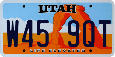 UT license plate W459QT
