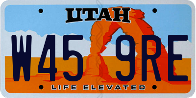 UT license plate W459RE