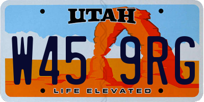 UT license plate W459RG