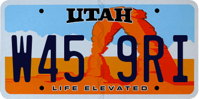 UT license plate W459RI