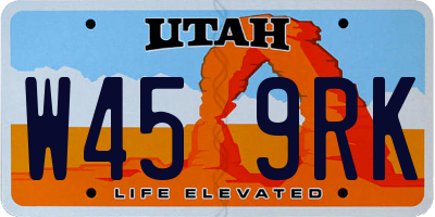 UT license plate W459RK