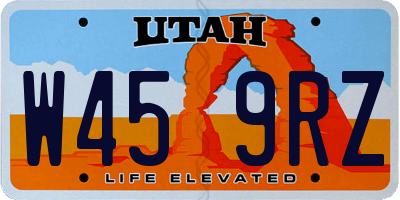 UT license plate W459RZ