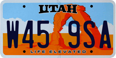 UT license plate W459SA