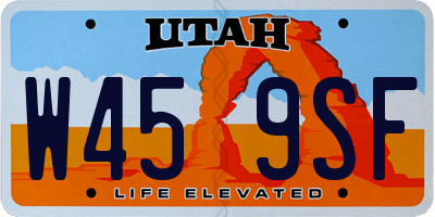 UT license plate W459SF