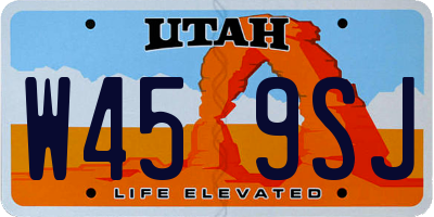 UT license plate W459SJ