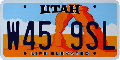 UT license plate W459SL