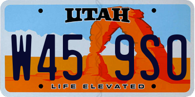 UT license plate W459SO