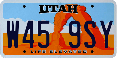 UT license plate W459SY
