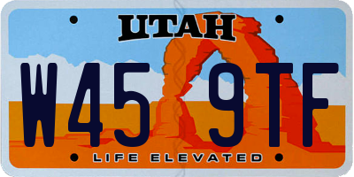 UT license plate W459TF