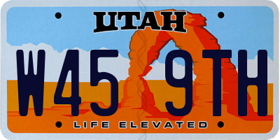 UT license plate W459TH