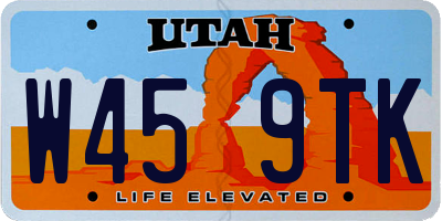 UT license plate W459TK