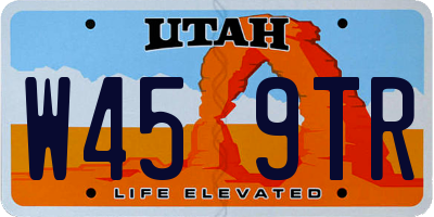 UT license plate W459TR