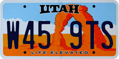 UT license plate W459TS