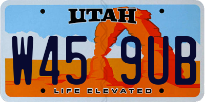 UT license plate W459UB