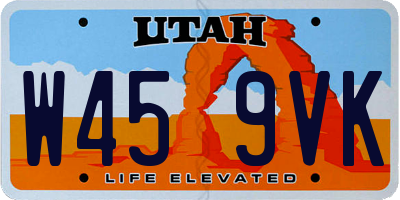 UT license plate W459VK