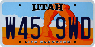UT license plate W459WD