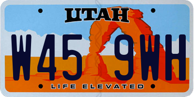 UT license plate W459WH