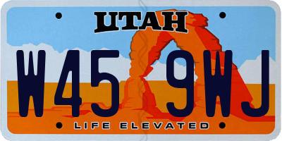 UT license plate W459WJ