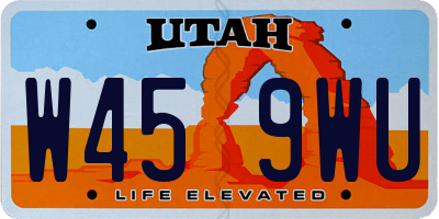 UT license plate W459WU