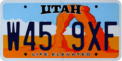 UT license plate W459XF