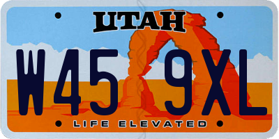 UT license plate W459XL