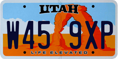 UT license plate W459XP