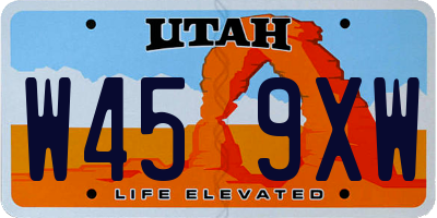 UT license plate W459XW