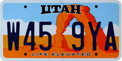 UT license plate W459YA