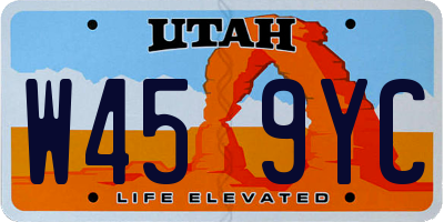 UT license plate W459YC