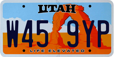UT license plate W459YP