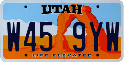 UT license plate W459YW