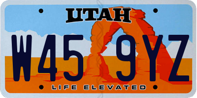 UT license plate W459YZ