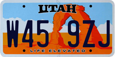 UT license plate W459ZJ