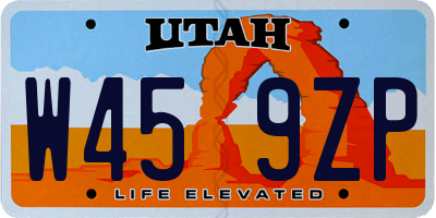 UT license plate W459ZP
