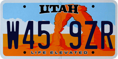 UT license plate W459ZR