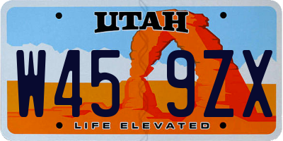 UT license plate W459ZX