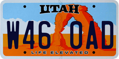 UT license plate W460AD