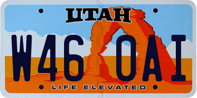 UT license plate W460AI