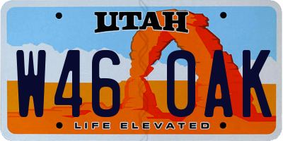 UT license plate W460AK
