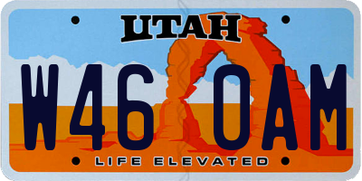 UT license plate W460AM