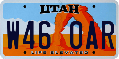 UT license plate W460AR
