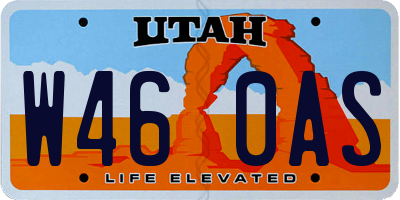 UT license plate W460AS