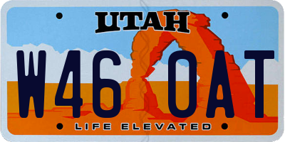 UT license plate W460AT