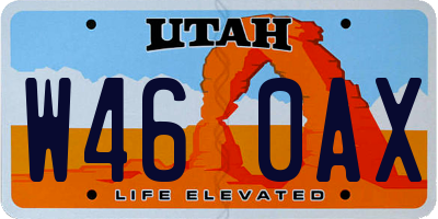 UT license plate W460AX