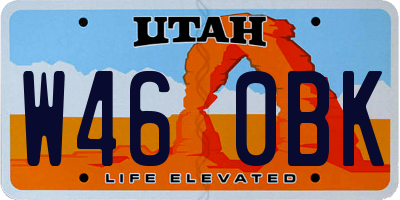 UT license plate W460BK