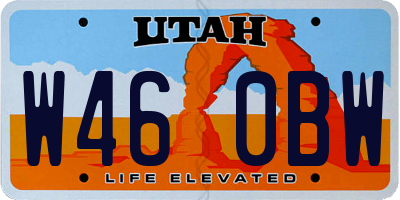UT license plate W460BW