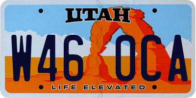 UT license plate W460CA