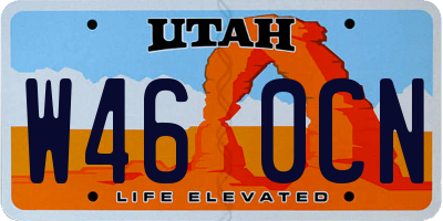 UT license plate W460CN