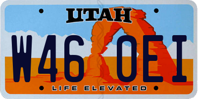 UT license plate W460EI